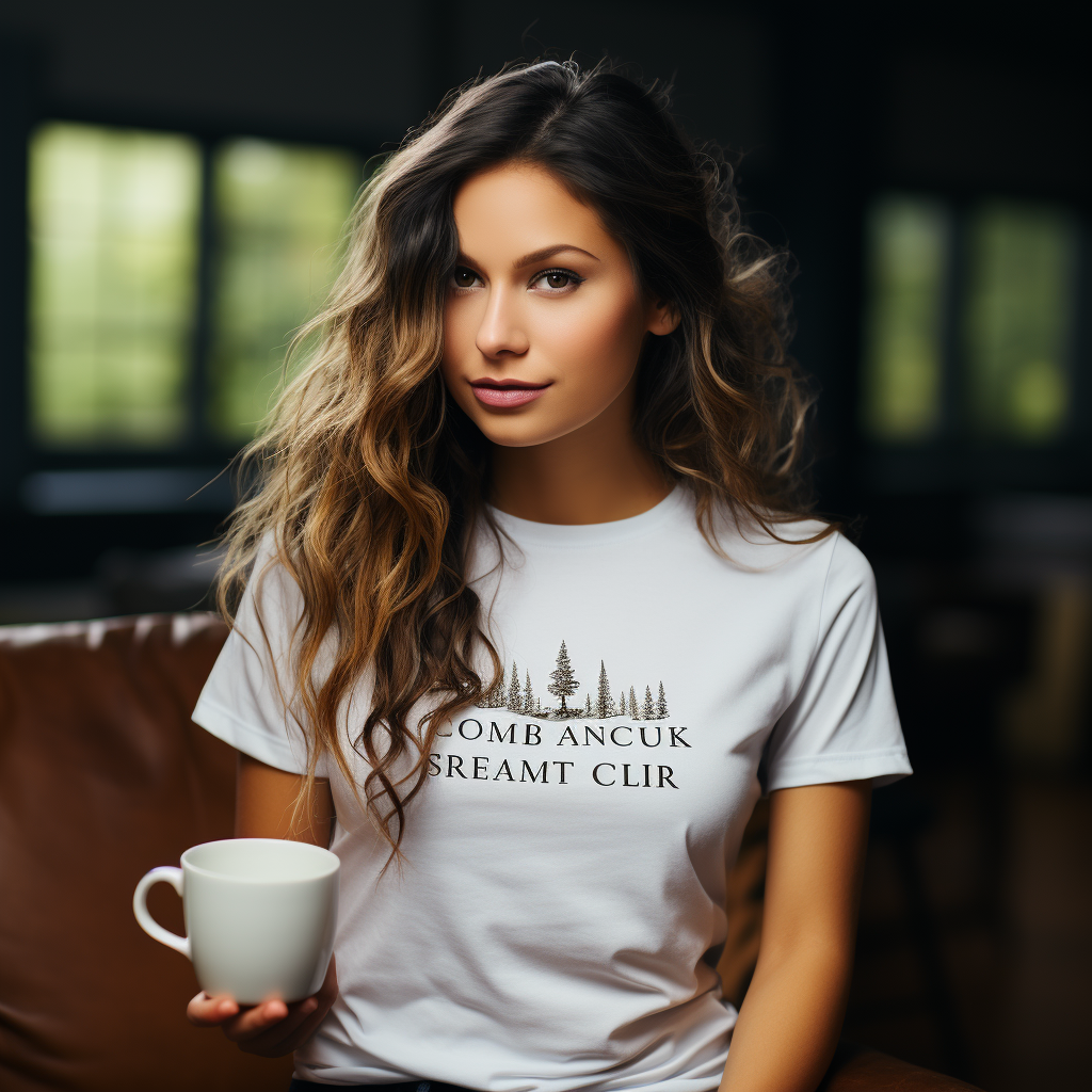 White T-Shirt Mockup with Model