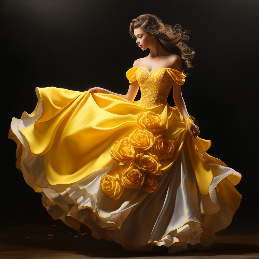 Belle in Stunning Yellow Ball Gown