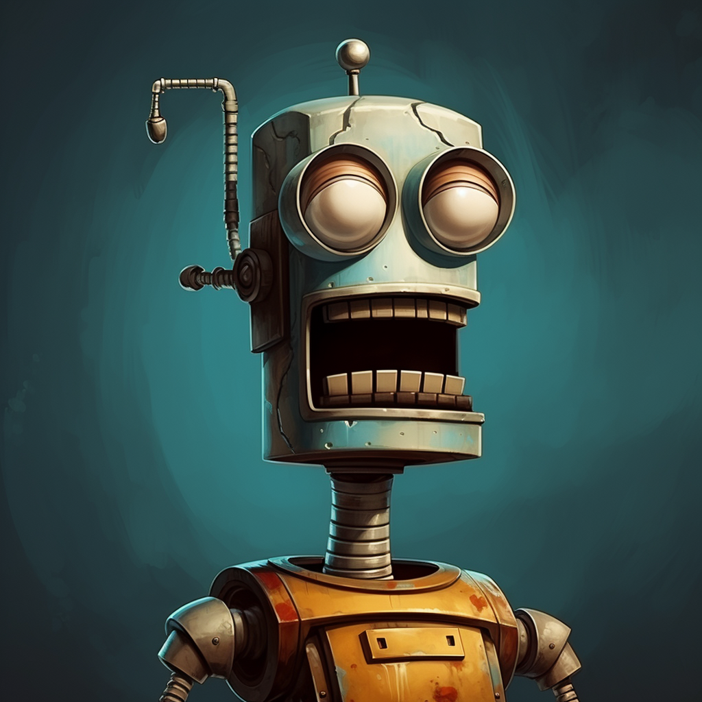 Illustration of Bender the Comic Robot