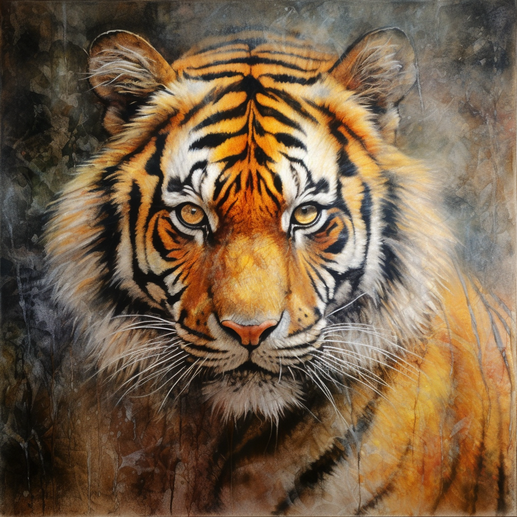 Bengal Tiger Crayon Art