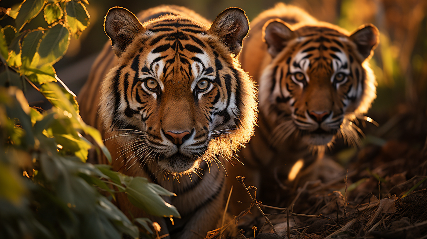 Majestic Bengal Tigers in Indian Forest