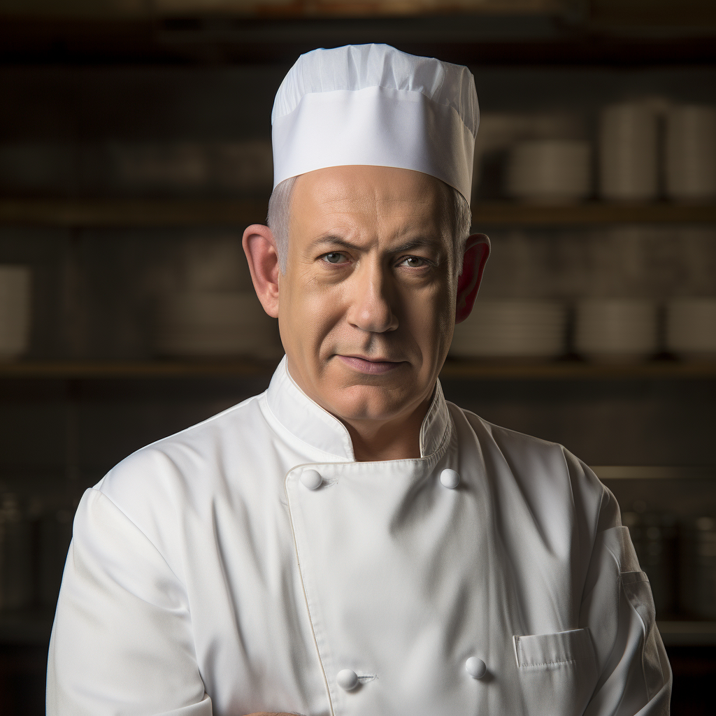 Benjamin Netanyahu, Prime Minister of Israel, cooking on Master Chef