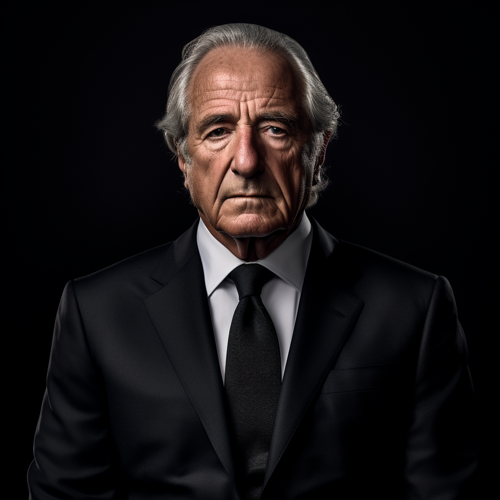 Portrait of Bernard Madoff, financial fraud icon