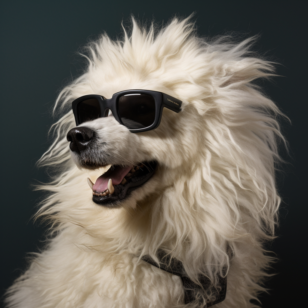 Bernard the Polar Bear with black curly hair