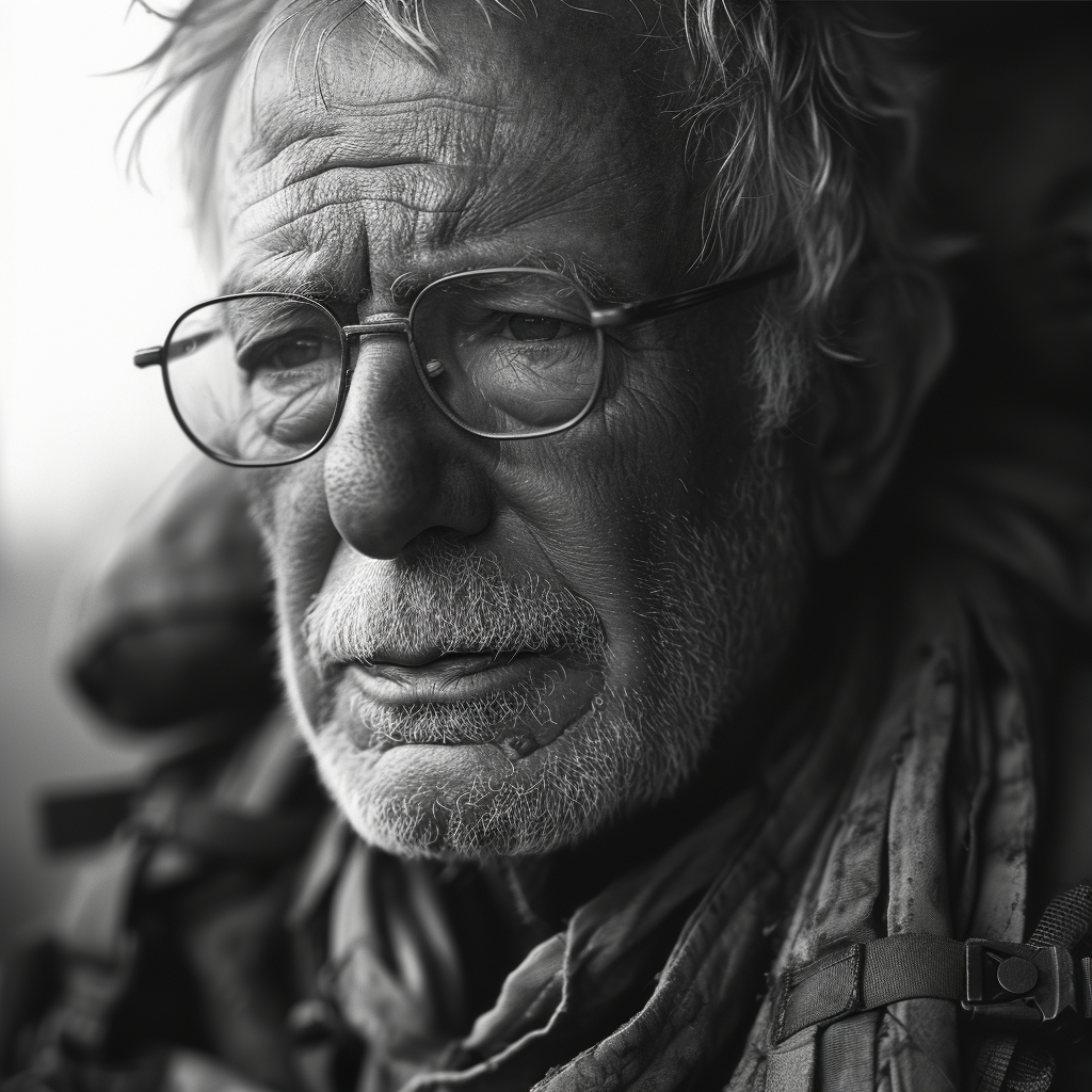 Photorealistic Bernie Sanders as Soldier in Iraq