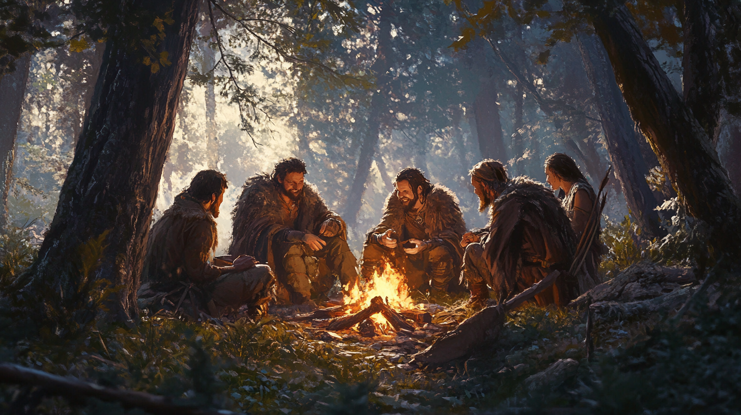 Berserkers campfire forest relaxation sharing