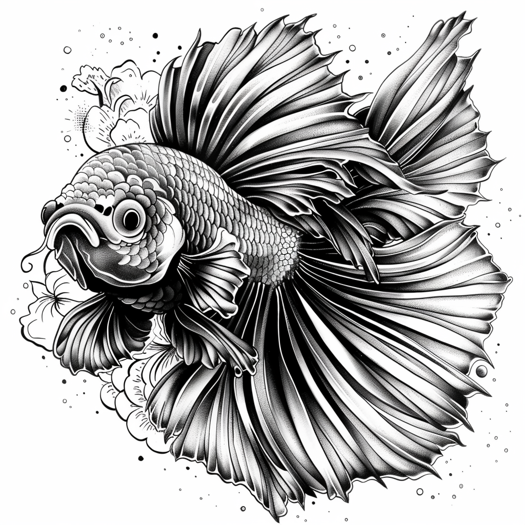 Betta Splendens Tattoo Design