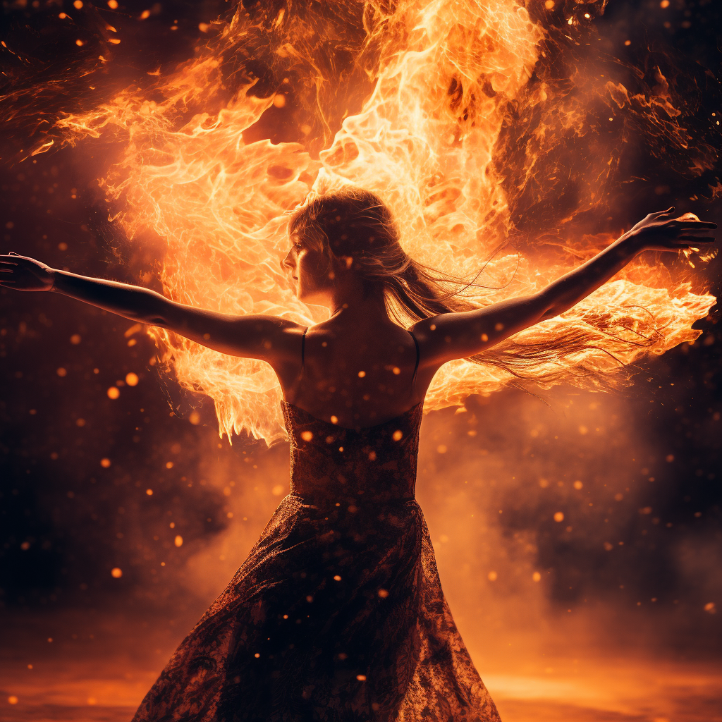 Beyonce dancing in fire photography