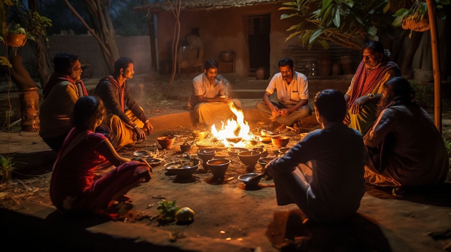 Bhogi celebration in village house