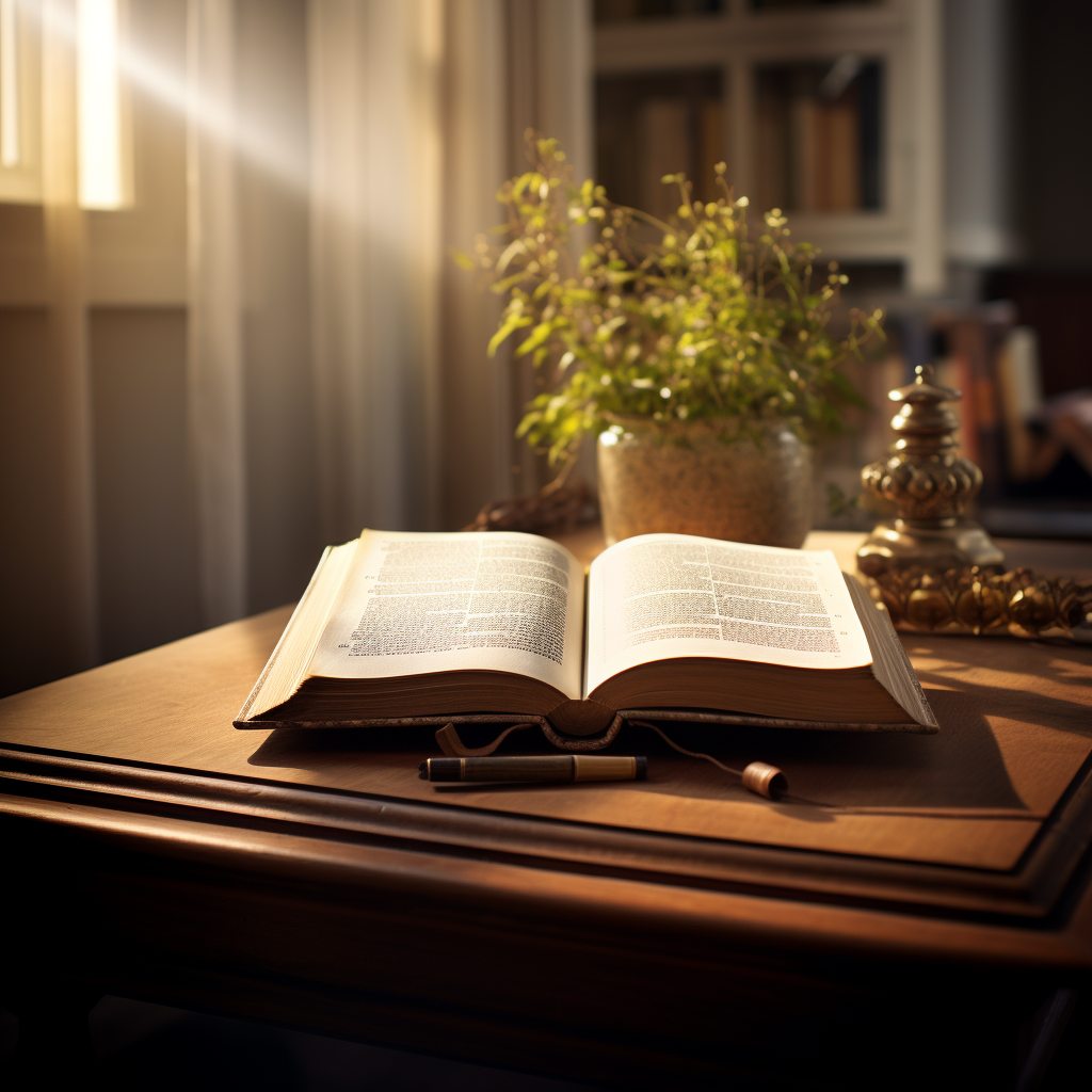 Bible on Desk Ready to Study