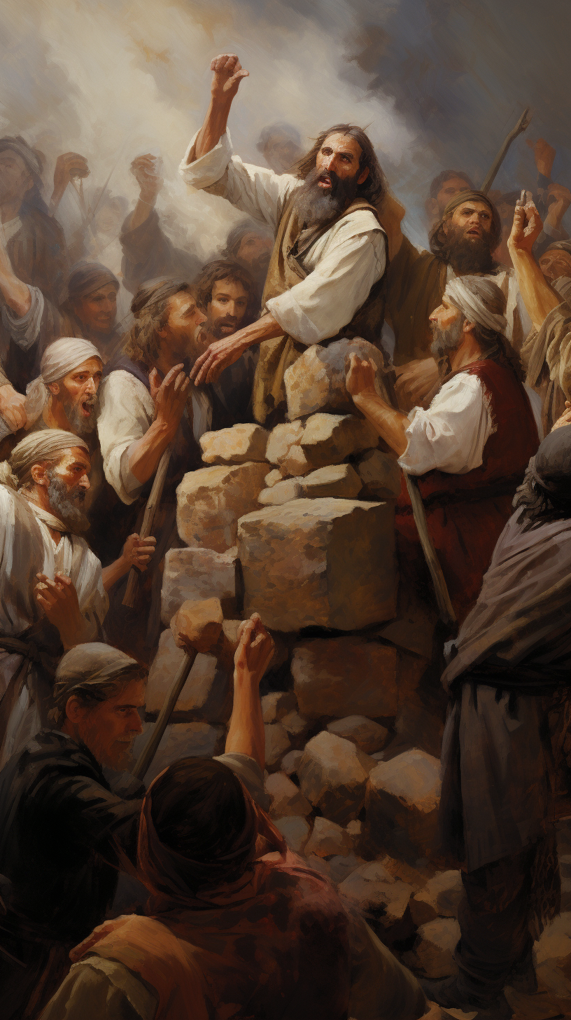 biblical times stoning mob