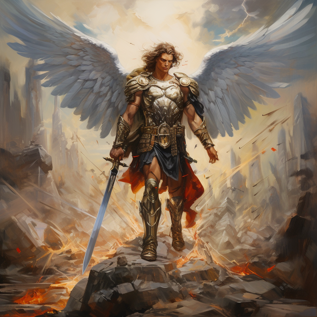 Biblical Warrior Angel Artwork