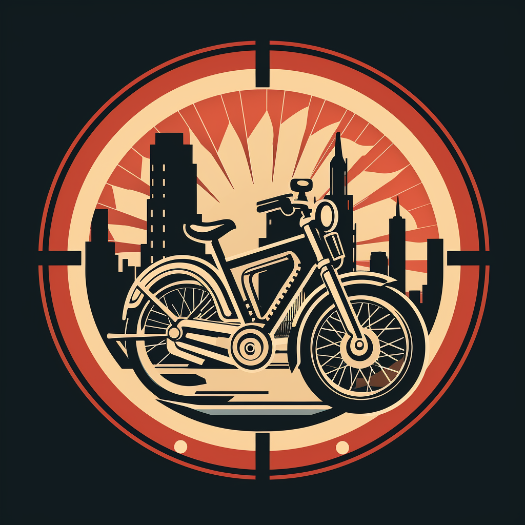 Logo of transforming bicycle into motorcycle