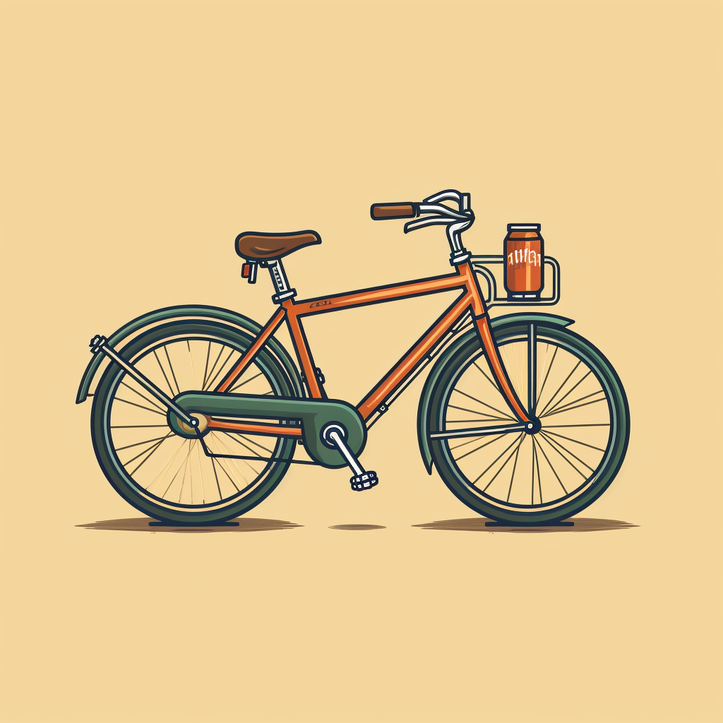 Illustration of Bicycle with Keg for Cyclists