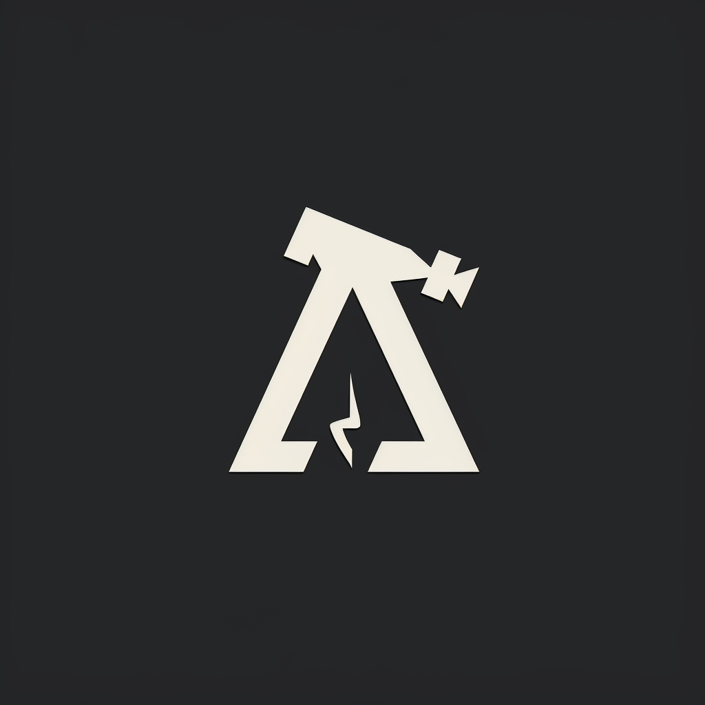 Minimalistic bidding hammer logo forming the letter  A