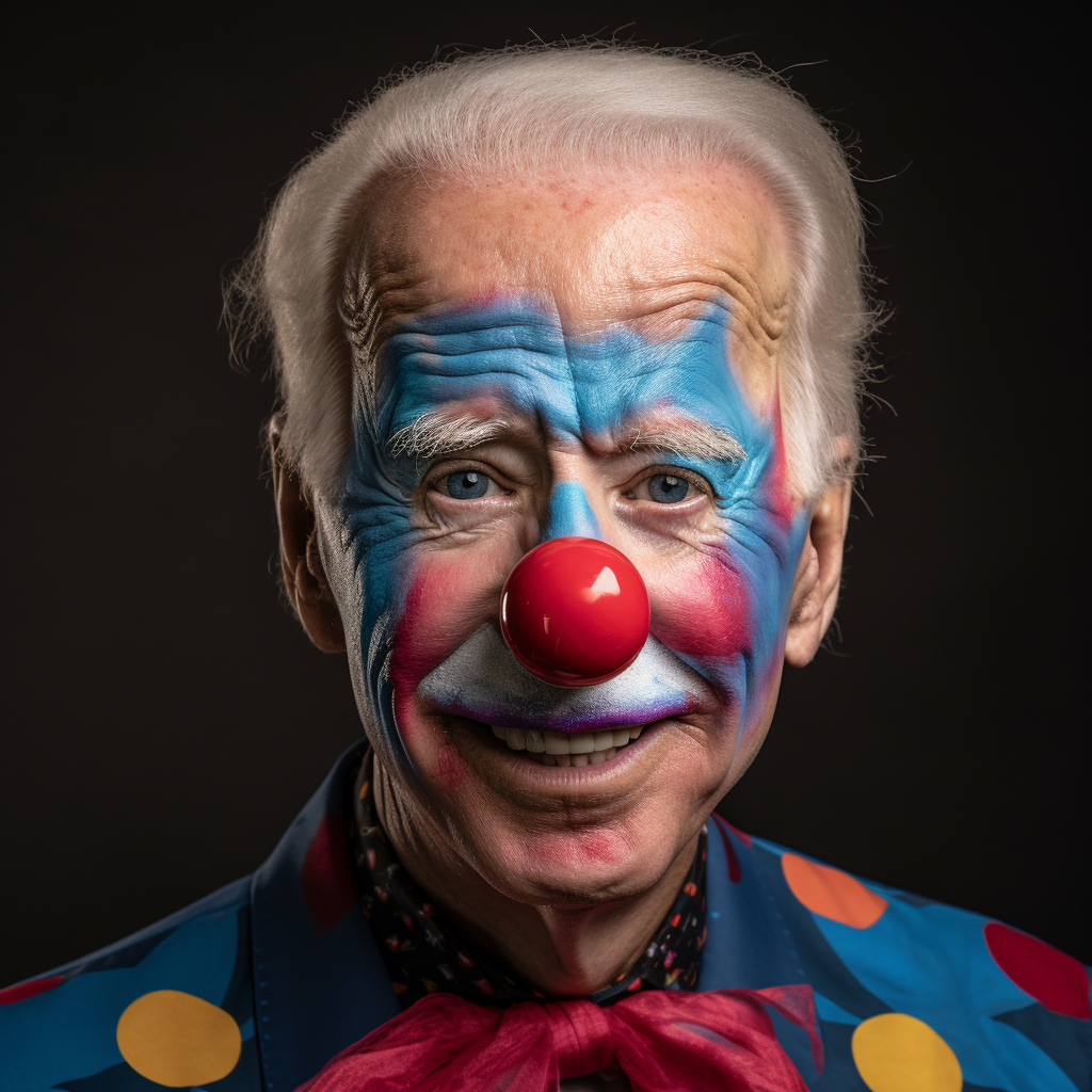 Biden clown face picture