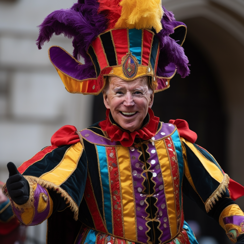 Biden dressed as court jester