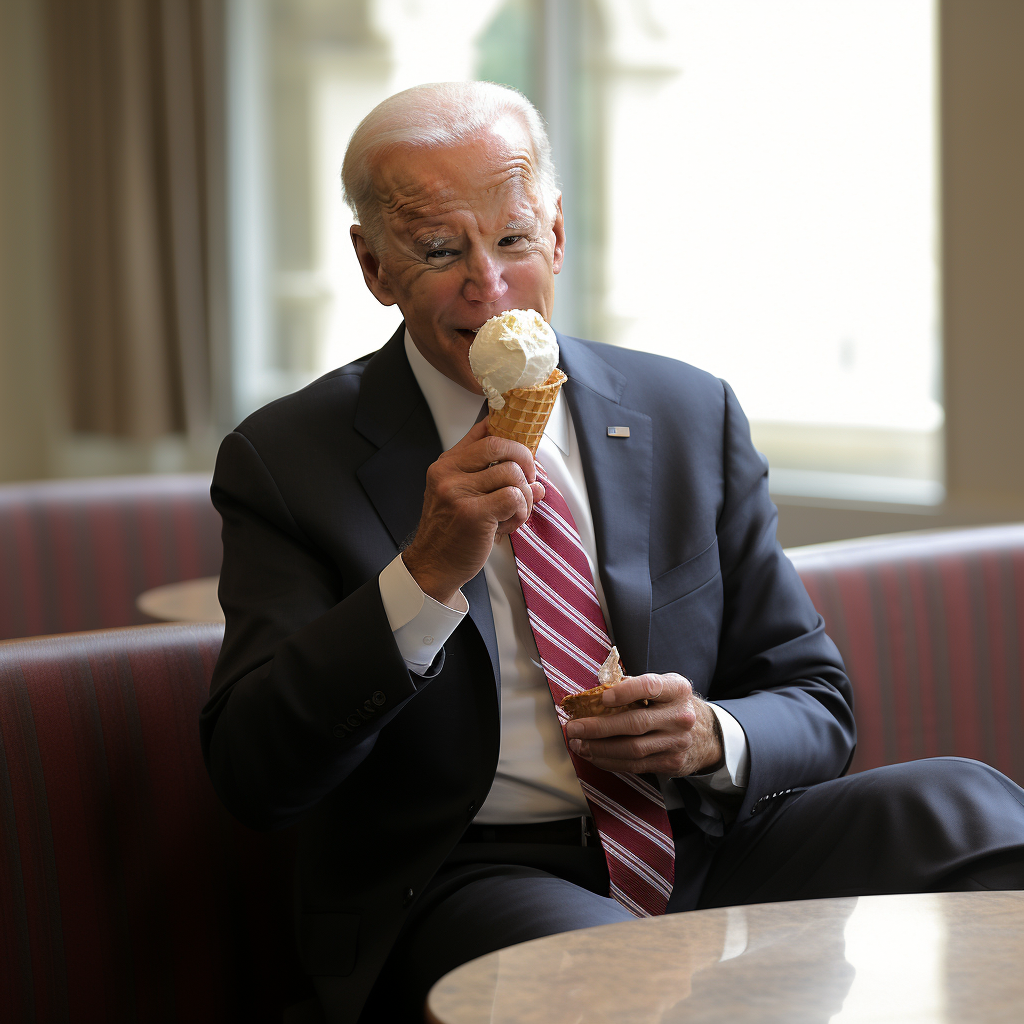 Biden savoring delicious ice cream treat