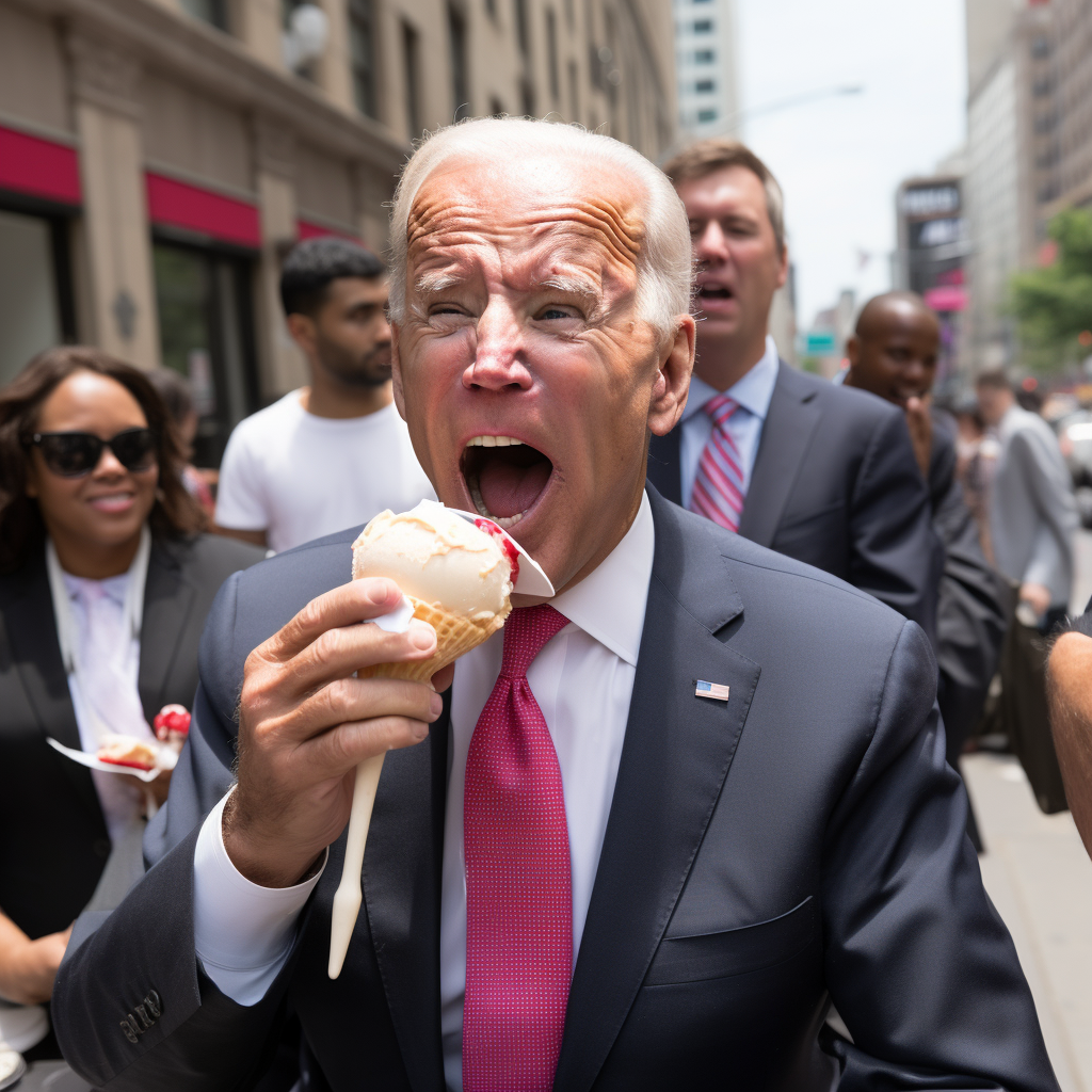 Biden enjoying ice cream at UN meeting