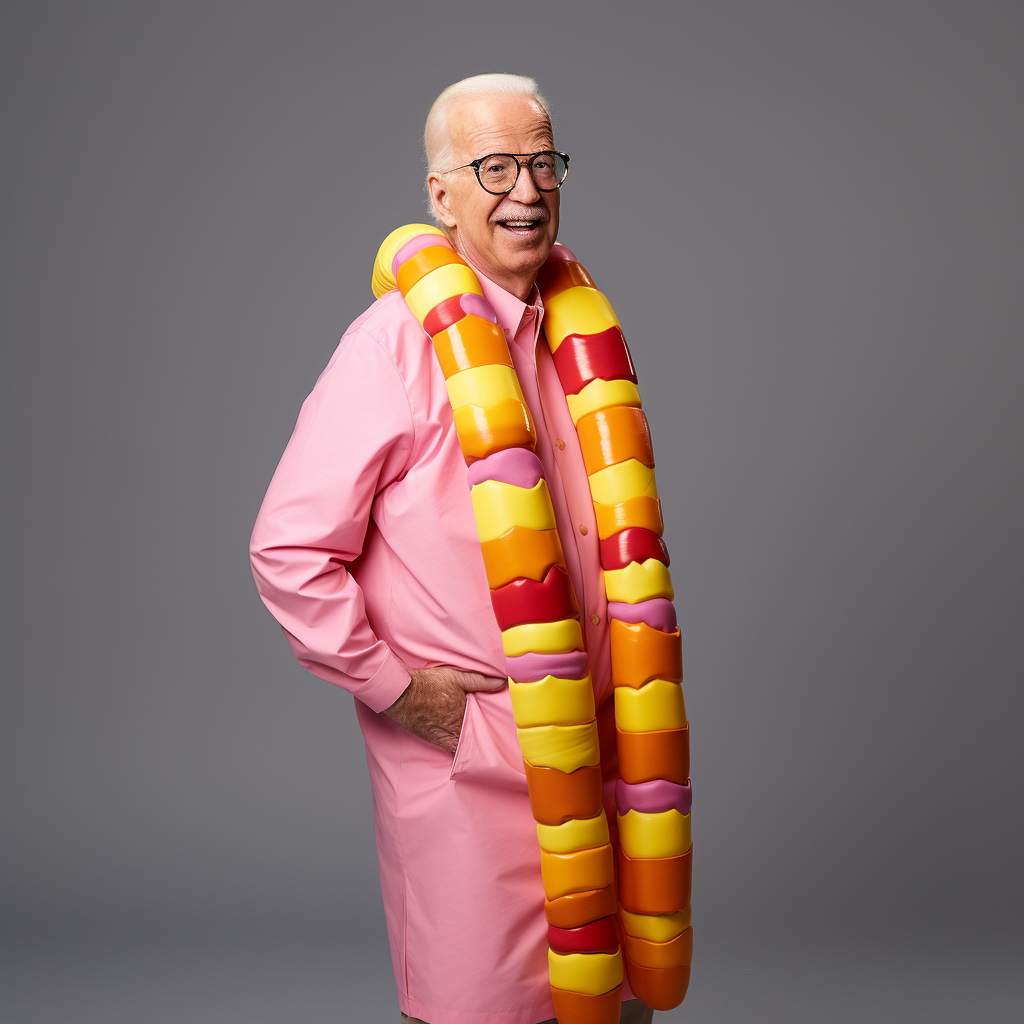 Biden dressed as a hotdog