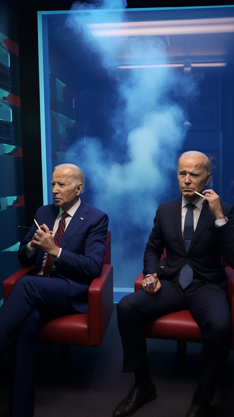 Biden and Putin smoking a joint in shock