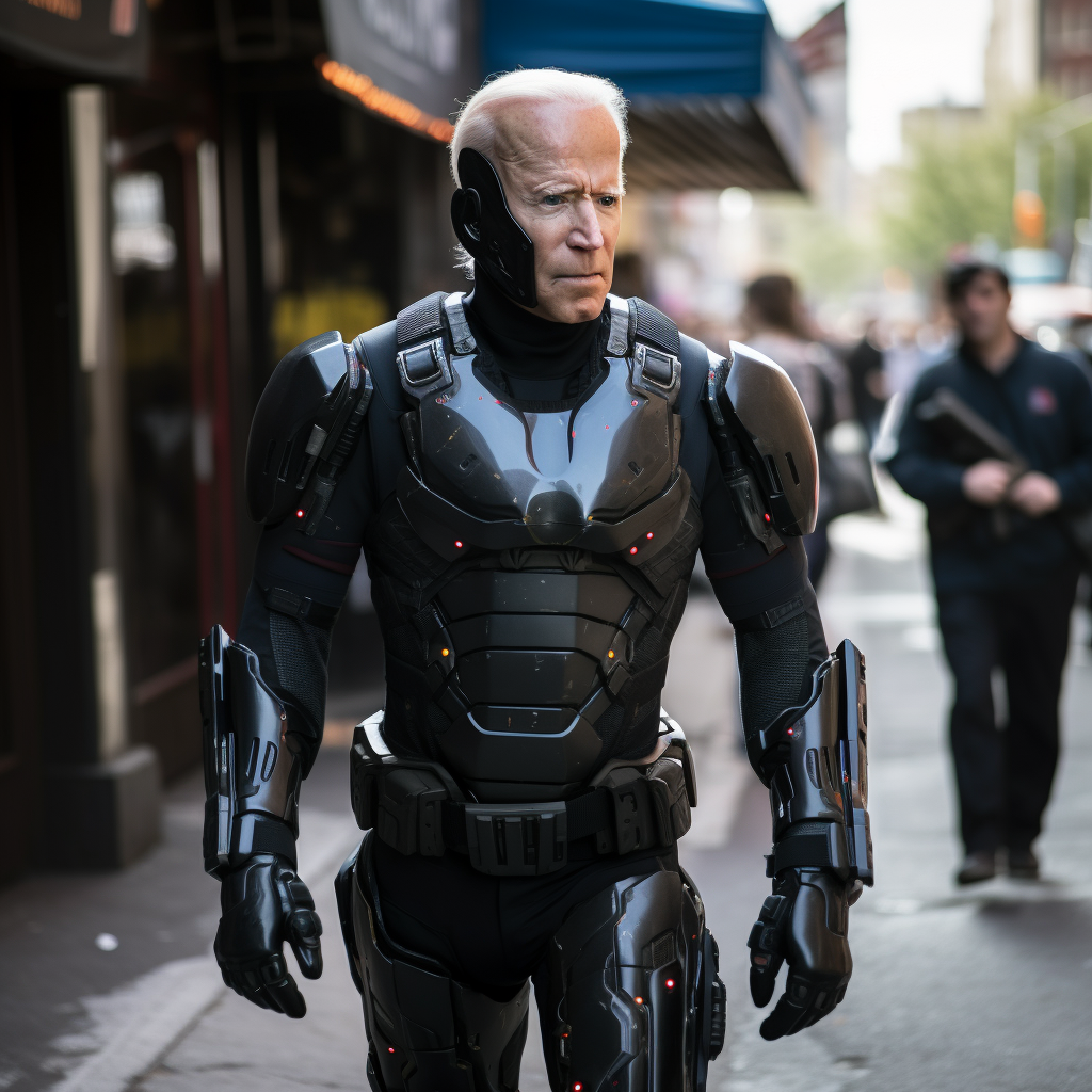 Biden portrayed as Robocop in New York