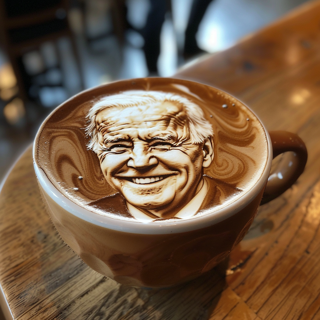 Biden Latte Art Design