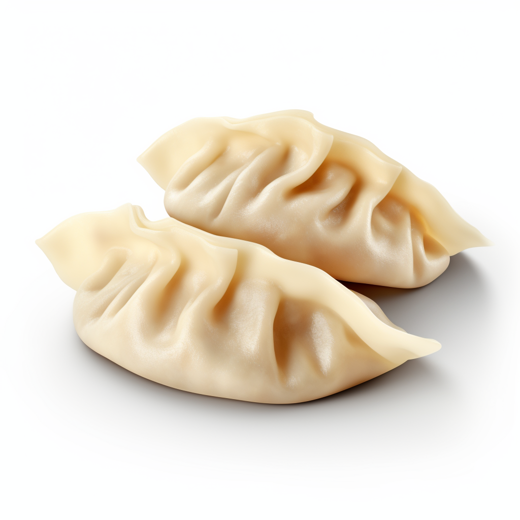 Tasty big dumpling on white background