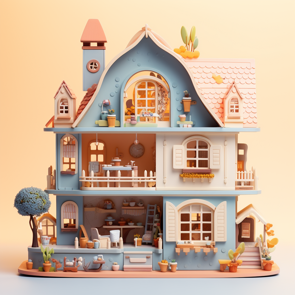 Clay dollhouse for online shop