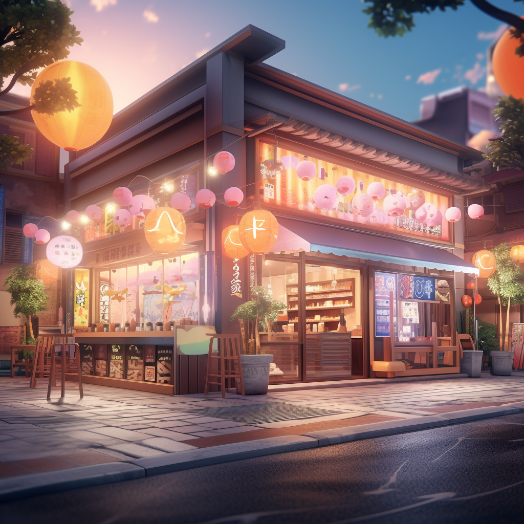 Restaurant entrance with anime vibes