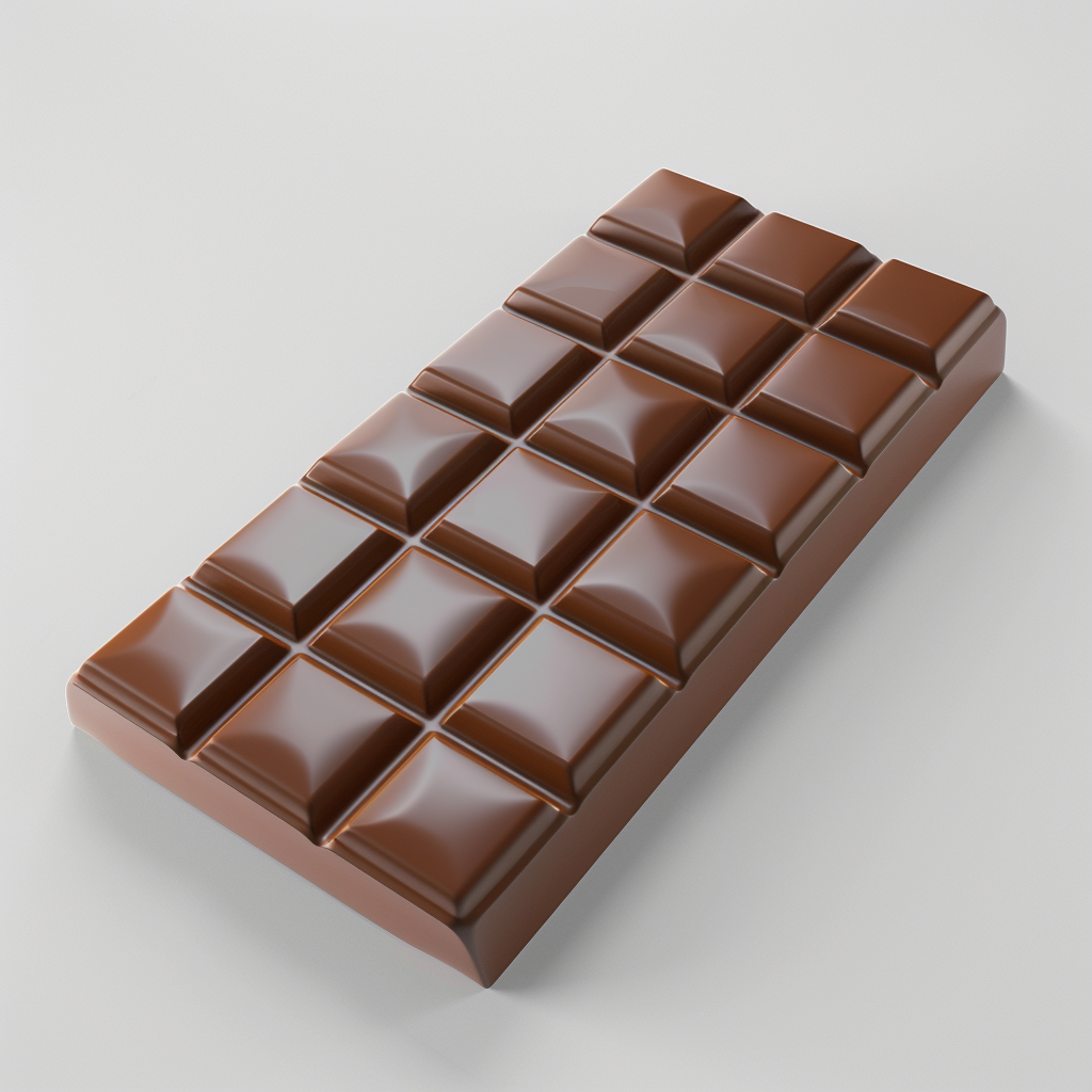 Chocolate bar on white background