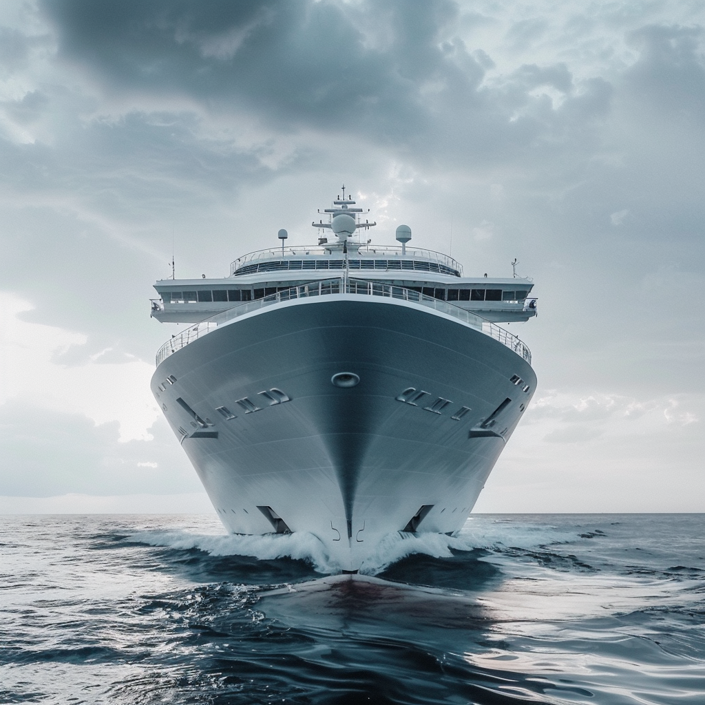 Stern of big cruising ship