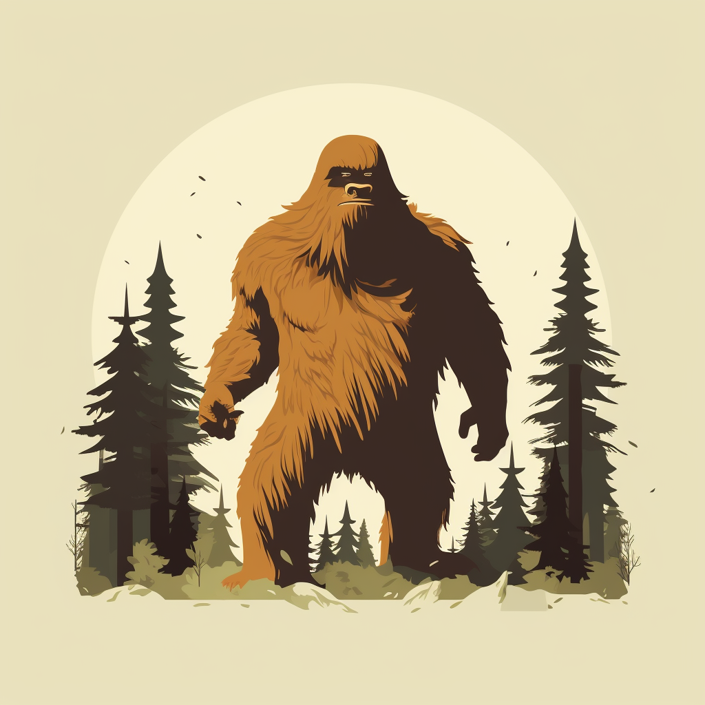 Bigfoot minimalist adventure character