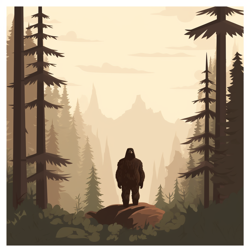 Bigfoot in minimalistic style