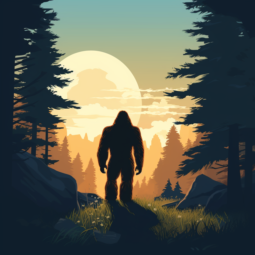 Bigfoot Pixar Style Minimalistic Image