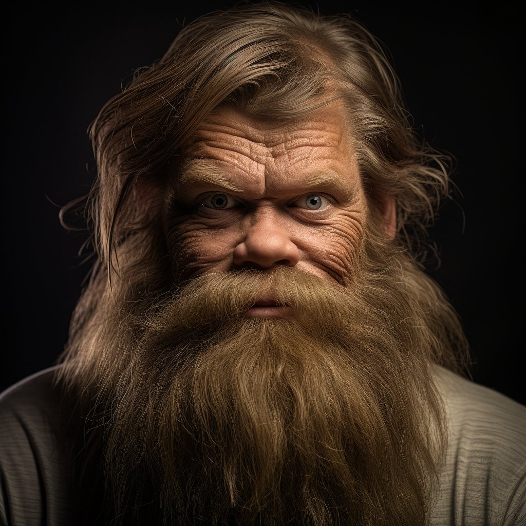 Funny Bigfoot headshot portrait