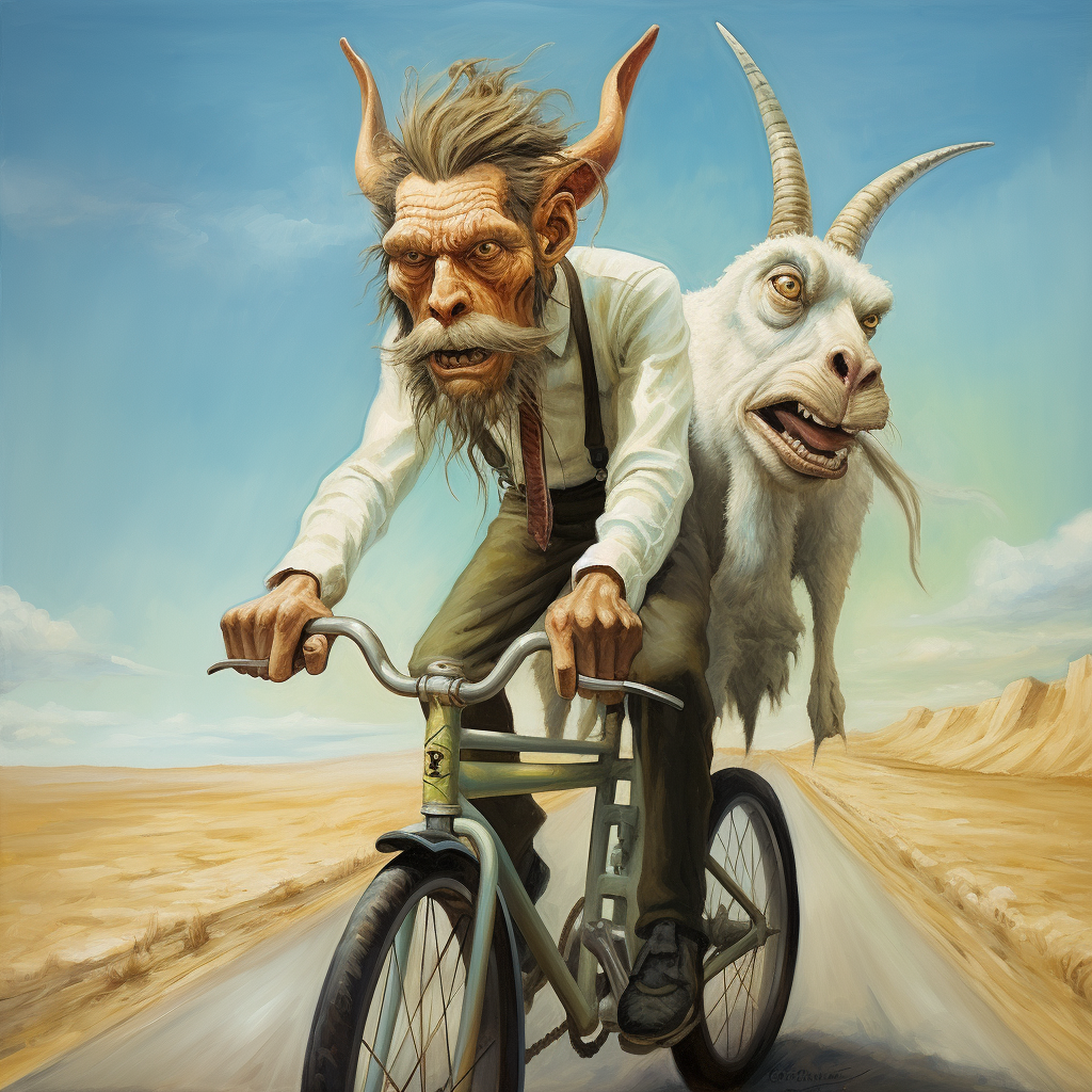 Man riding bike with pig