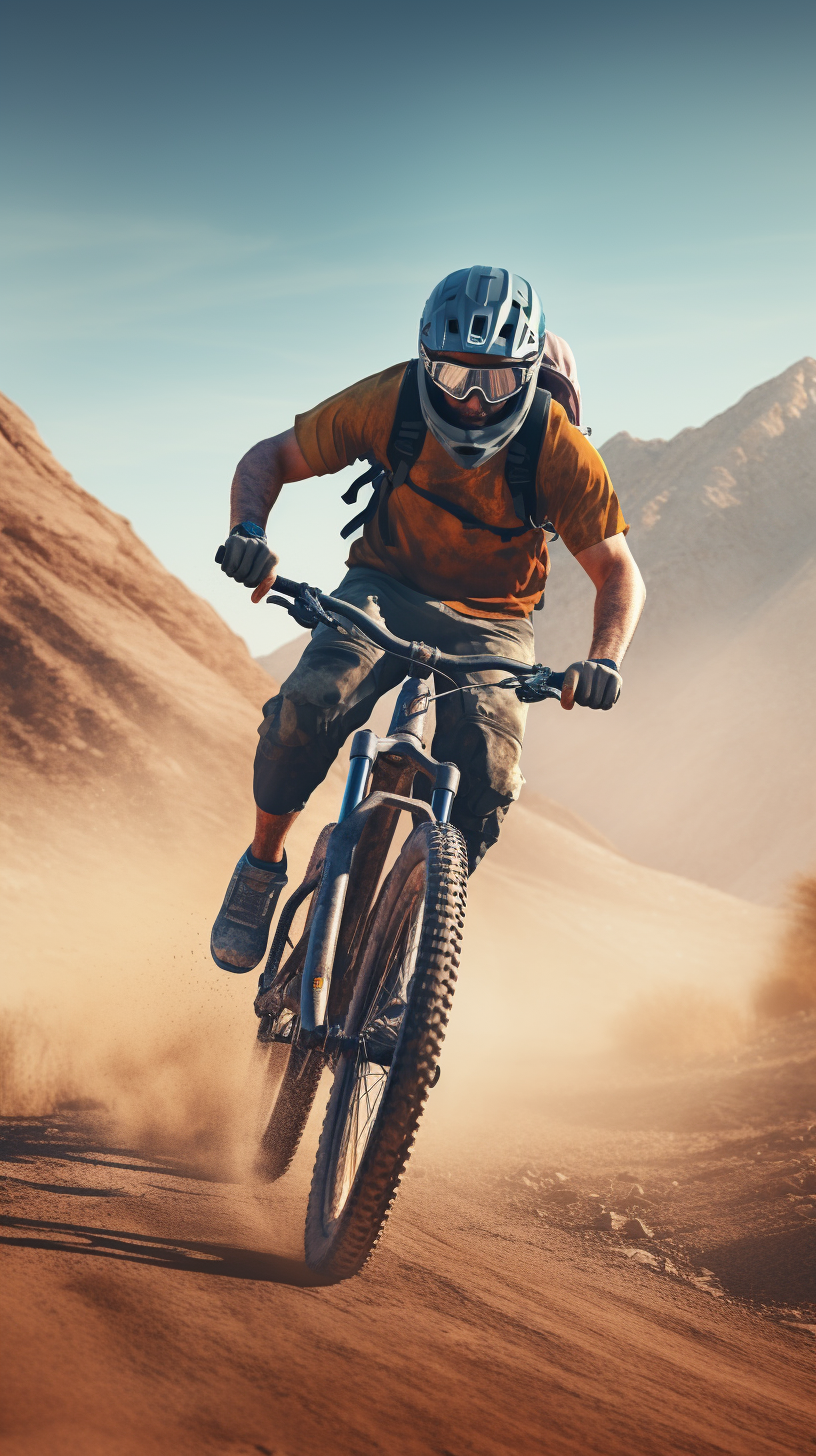 Man biking amidst stunning Omani mountains