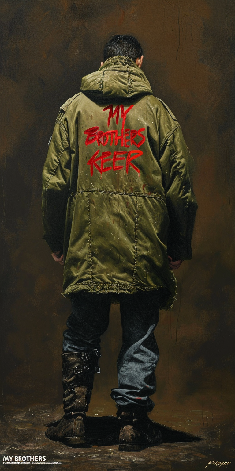 Paddy Considine in green army parka