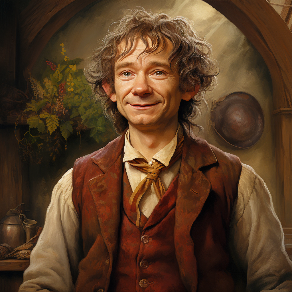 Portrait of Bilbo Baggins in Alvaro Tapia Style