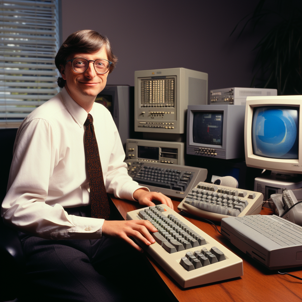 Bill Gates using Linux