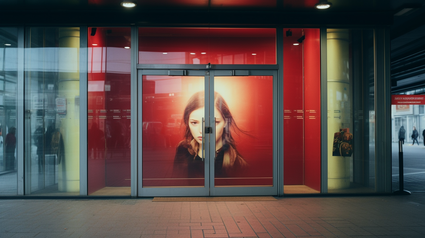 Entering Inside Billboard Door Photography