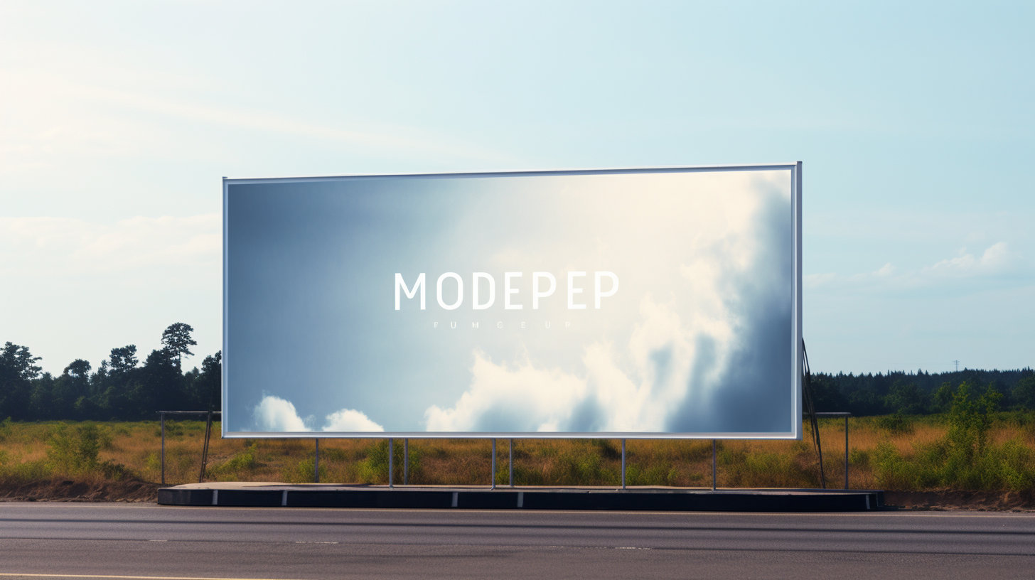 Frontal billboard mockup in landscape view