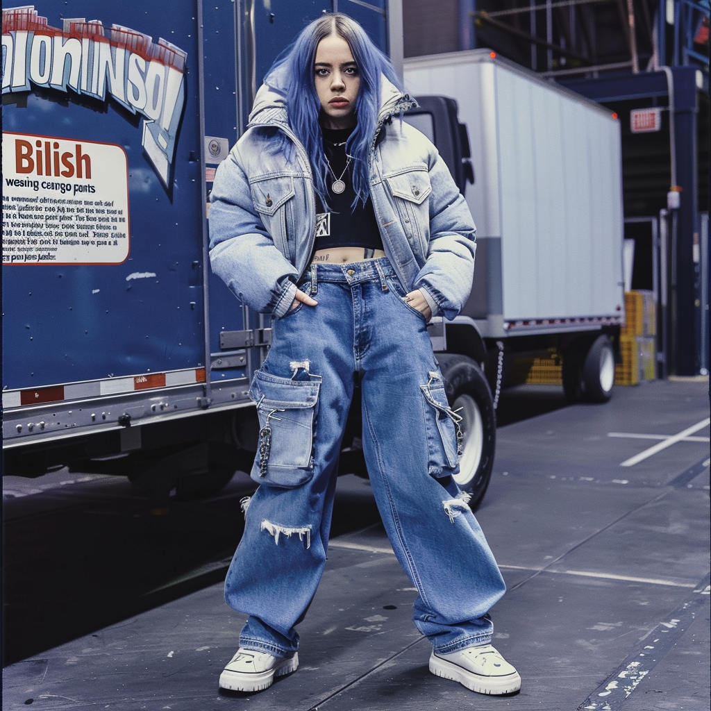 Billie Eilish denim outfit