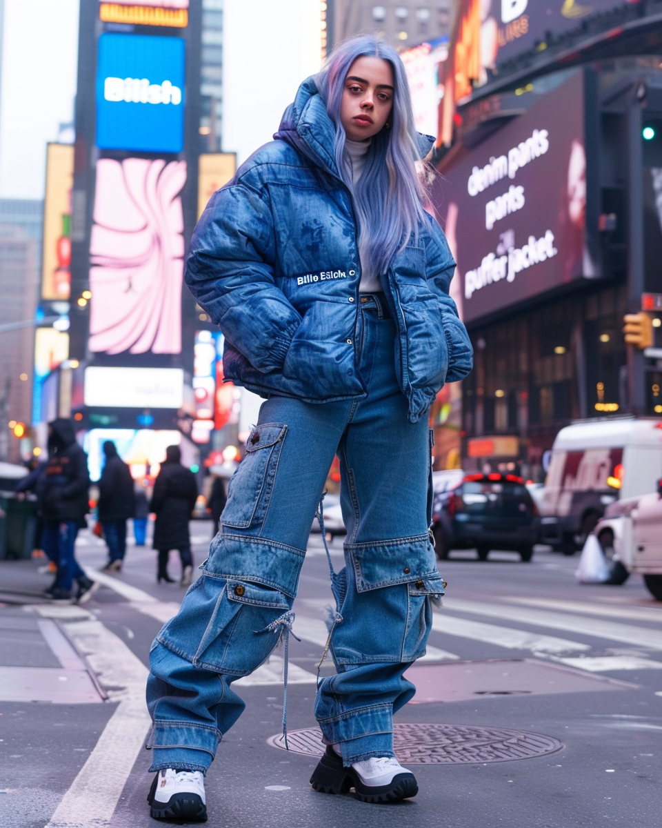 Billie Eilish denim outfit picture