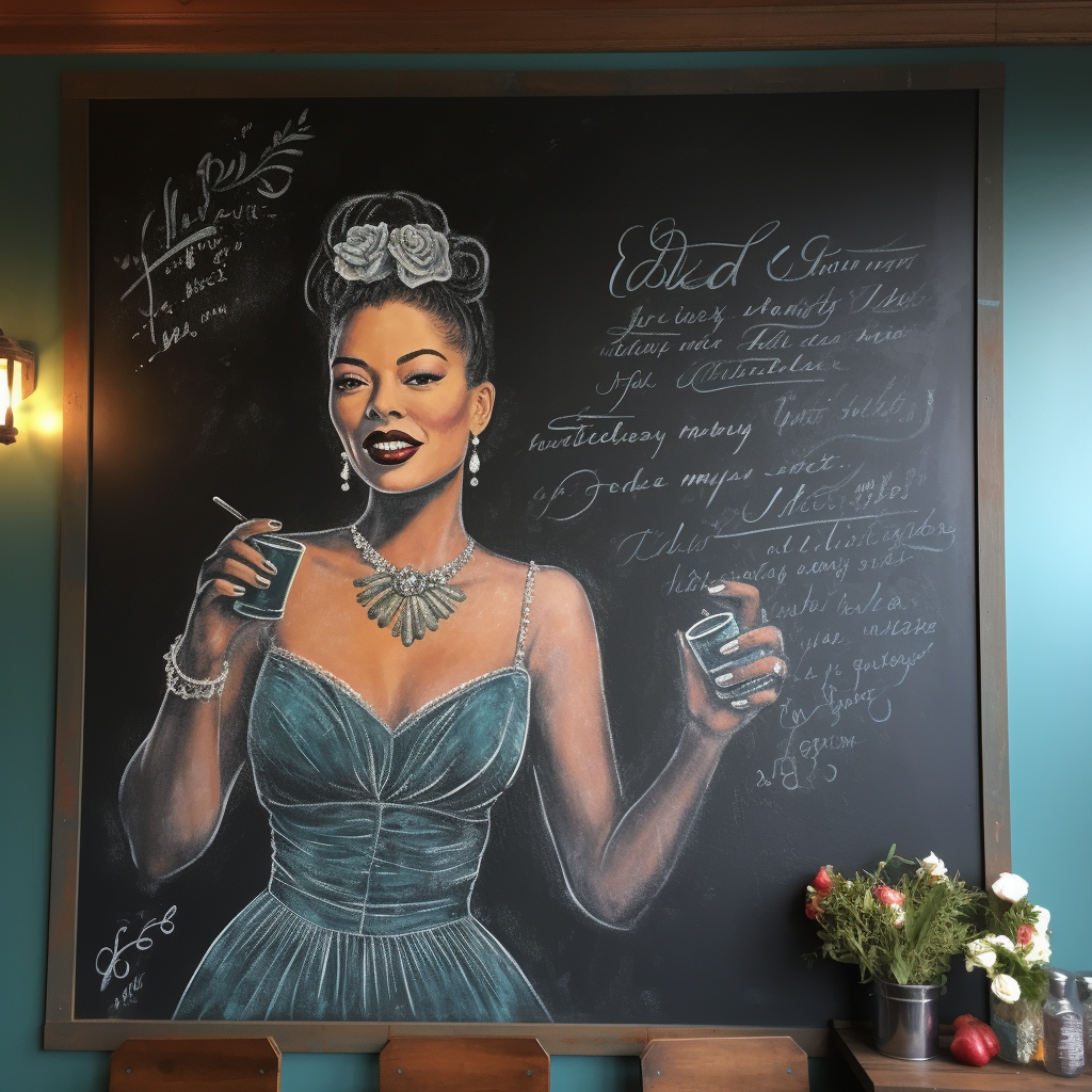 Billie Holiday chalkboard artwork