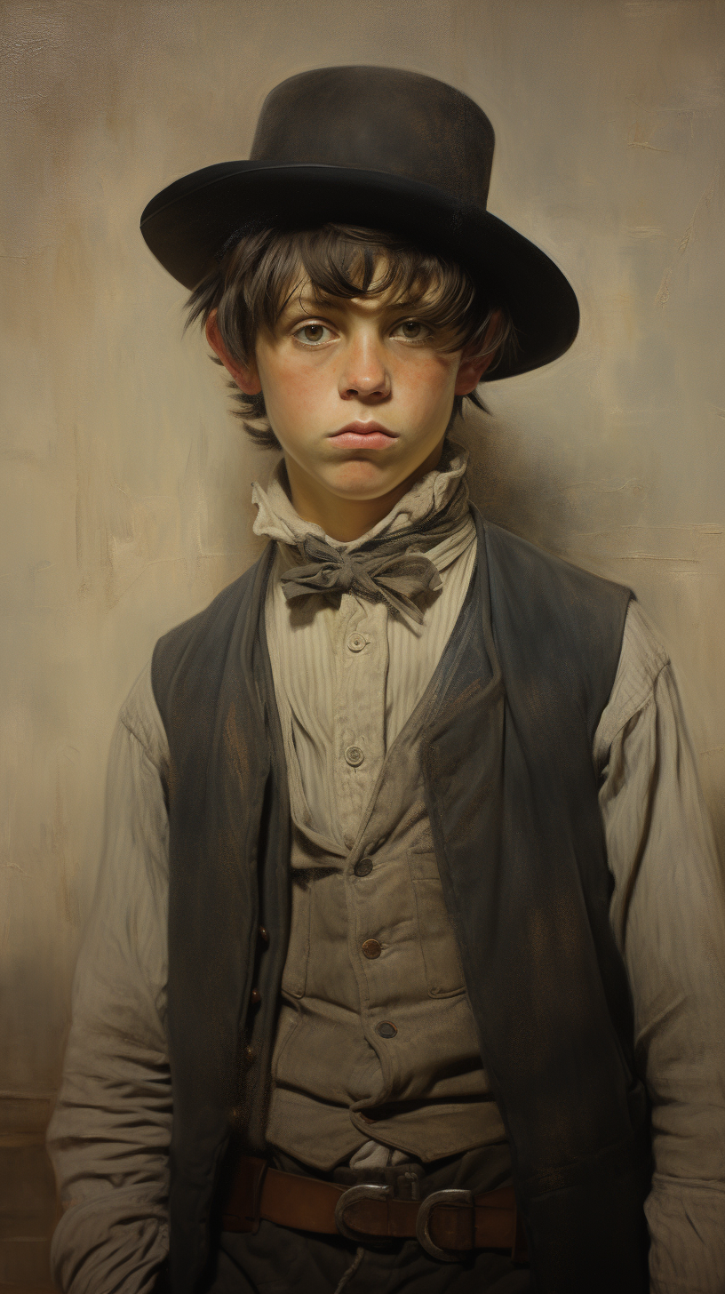 Photorealistic portrait of Billy the Kid