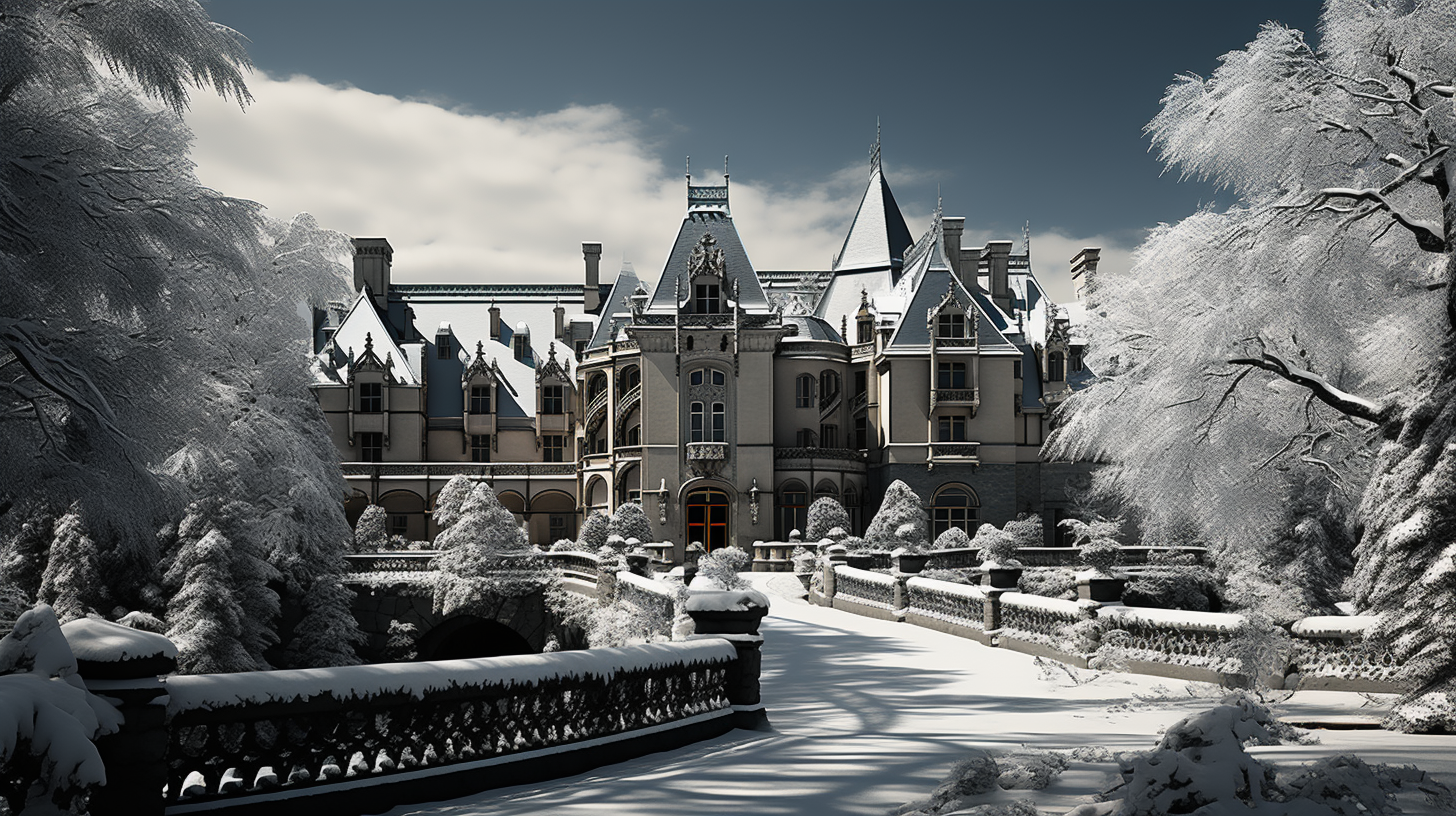 Snowy Biltmore Estate in Asheville