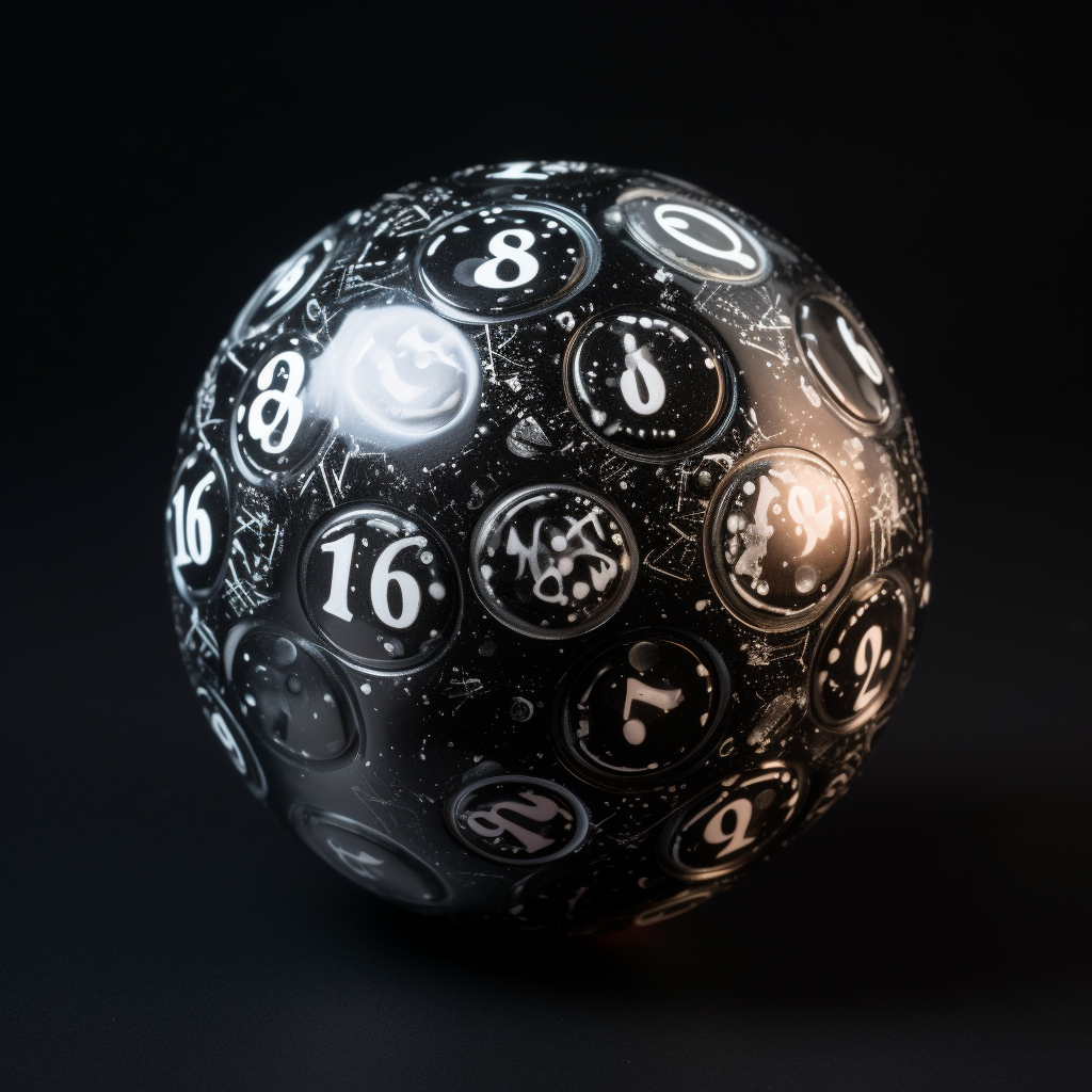 Shiny bingo ball with metallic glitter