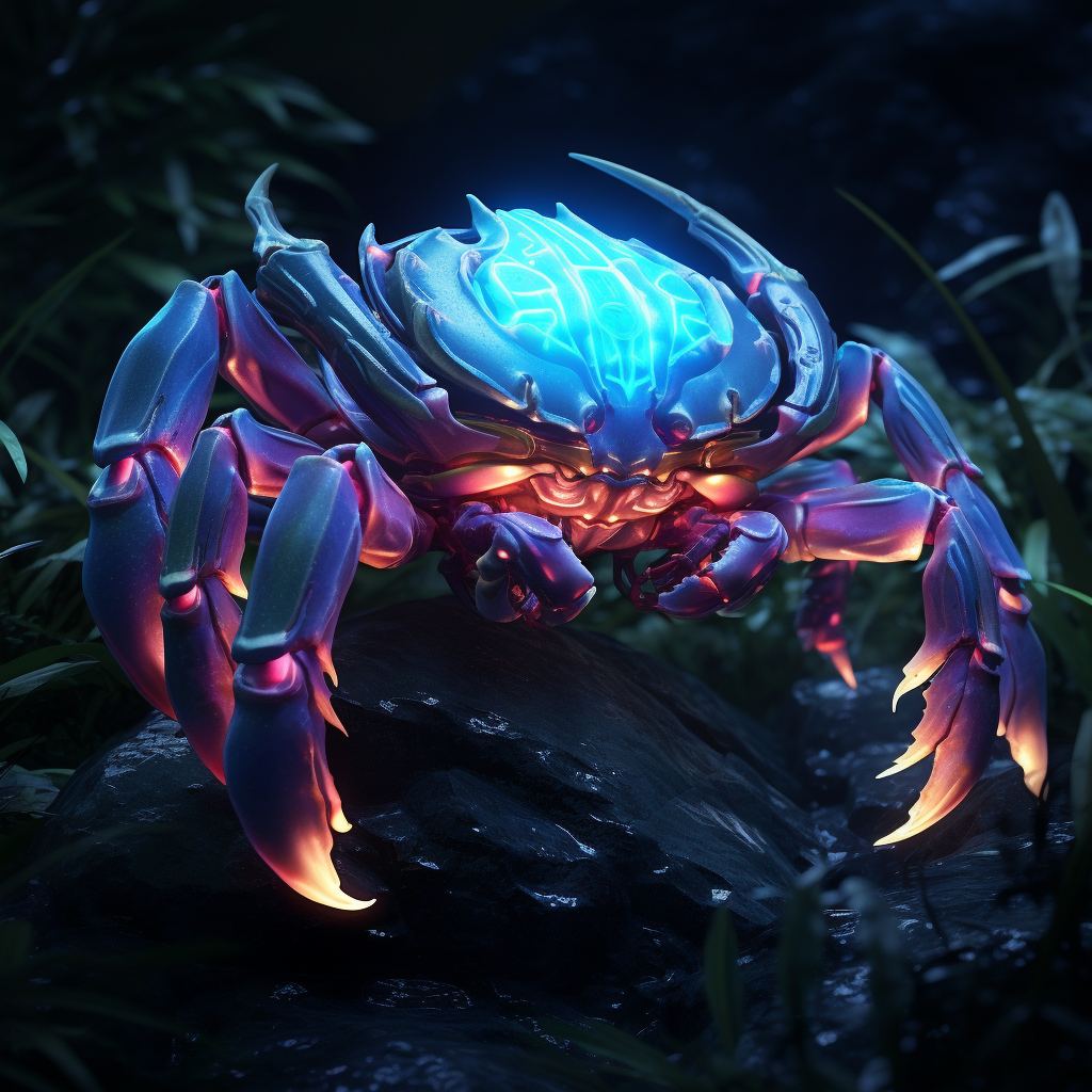 Stunning bioluminescence crabs photo